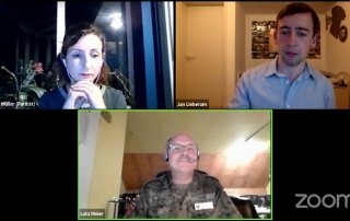 Online Austausch zum Thema Freiwilligendienste zwischen Melanie Müller, Jan Lieberum und Lutz Meier