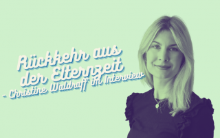 Bildungsreferentin Christine Waldraff, daneben der Titel "Rückkehr aus der Elternzeit"